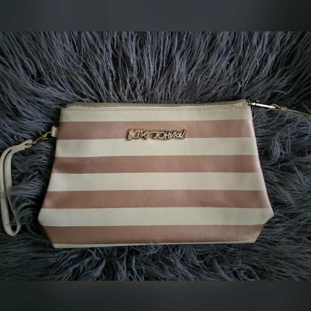 Rose Gold and Cream Clutch by Betsey Johnson